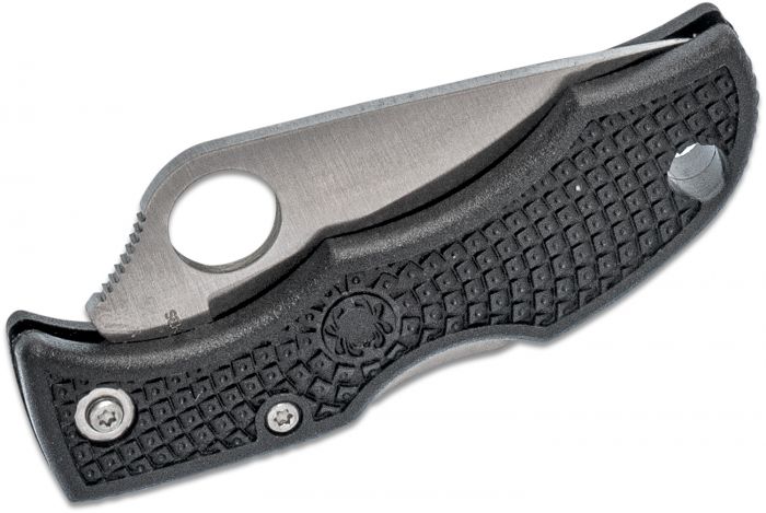 Нож складной Ladybug 3 - Spyderco LBKS3, сталь VG-10 Satin Serrated, рукоять термопластик FRN, чёрный