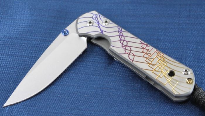 Нож складной Chris Reeve Large Sebenza 21, сталь CPM S35VN, рукоять титан с рисунком Waveform