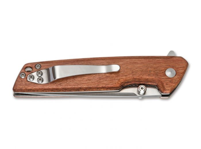 Складной нож Magnum Straight Brother Wood - Boker 01MB723, сталь 440A Satin, рукоять дерево, коричневый