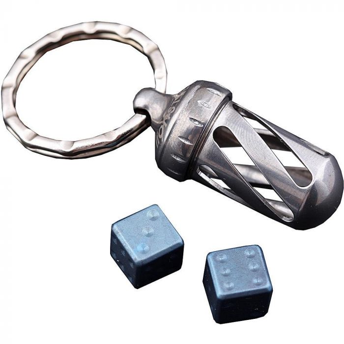 Брелок-капсула с игральными кубиками Acorn Dice Blue Titanium,Lion Steel, Нержавеющая сталь,синий, L/DD TiBL