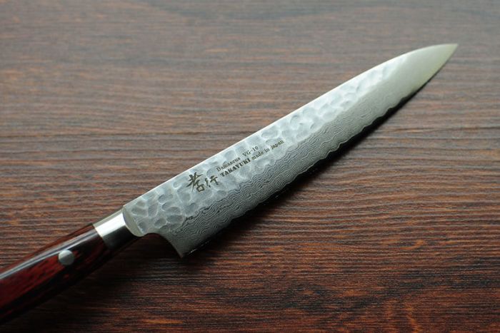 Нож универсальный 150, Sakai Takayuki, сталь Damascus VG-10, рукоять pakka wood, коричневый