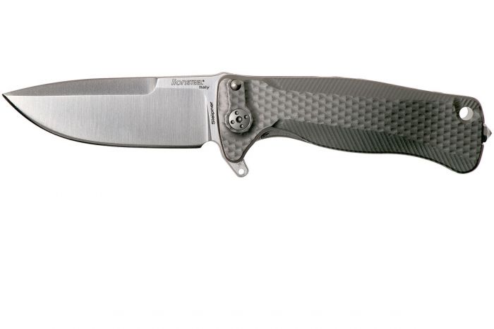 Нож складной LionSteel SR22 G (GREY) Mini, сталь Uddeholm Sleipner® Satin, рукоять титан по технологии Solid®, серый