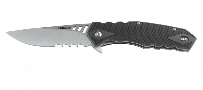 Складной нож CRKT Ruger® Follow-Through™, сталь 8Cr13MoV, рукоять термопластик GRN