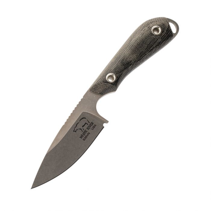 Нож White River M1 Caper StoneWash, сталь CPM S30V, рукоять черная микарта