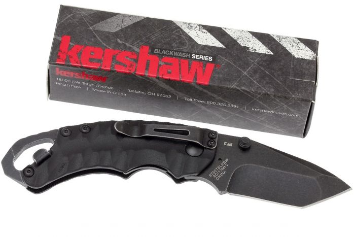 Нож складной Shuffle II - KERSHAW 8750TBLKBW, сталь 8Cr13MoV c покрытием BlackWash™, рукоять термопластик GFN чёрного цвета