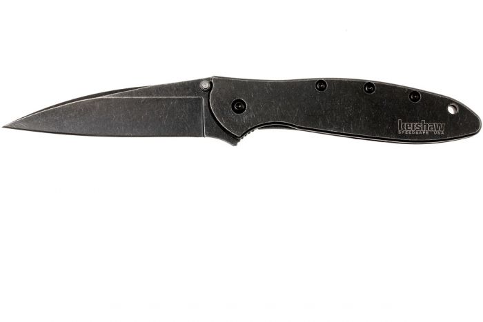 Складной нож Leek - Kershaw 1660BLKW, сталь Sandvik™ 14C28N с покрытием Black-Oxide BlackWash™, рукоять нержавеющая сталь 410 Stainless Steel, чёрный