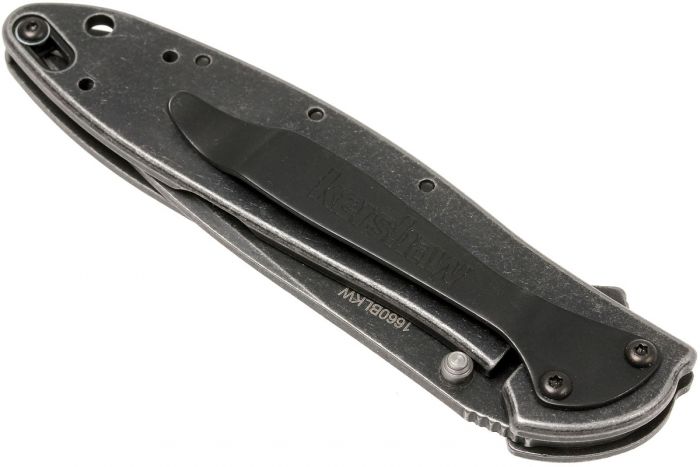 Складной нож Leek - Kershaw 1660BLKW, сталь Sandvik™ 14C28N с покрытием Black-Oxide BlackWash™, рукоять нержавеющая сталь 410 Stainless Steel, чёрный