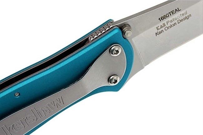 Полуавтоматический складной нож Kershaw Leek, сталь Sandvik™ 14C28N, рукоять анодированный алюминий, бирюзовый