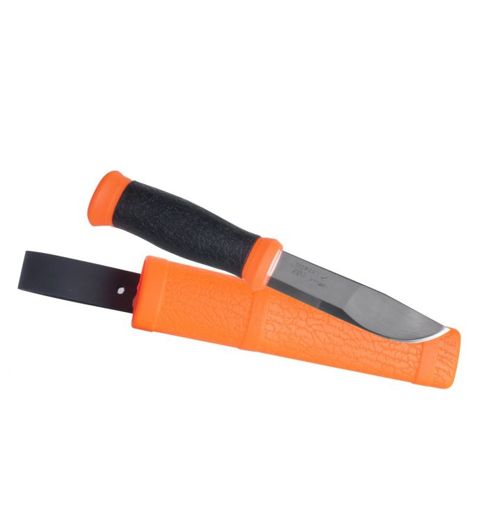 Нож с фиксированным лезвием Morakniv Outdoor 2000 Orange, сталь Sandvik 12C27, рукоять резина/пластик