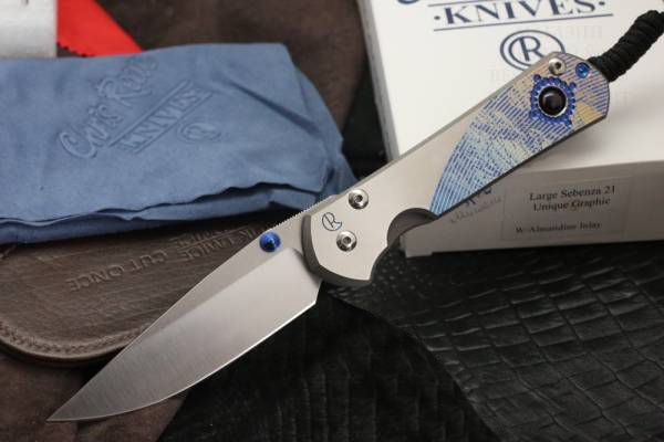 Нож складной Chris Reeve Large Sebenza 21 Almandine Cabochon, сталь CPM-S35VN, рукоять титан