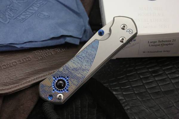 Нож складной Chris Reeve Large Sebenza 21 Almandine Cabochon, сталь CPM-S35VN, рукоять титан