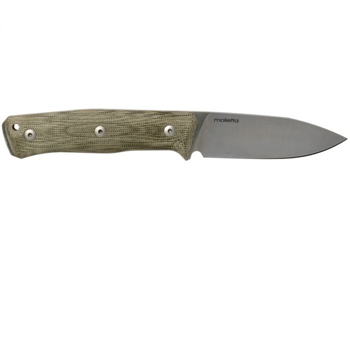 Нож с фиксированным клинком LionSteel B35, сталь Sleipner, рукоять Green canvas micarta