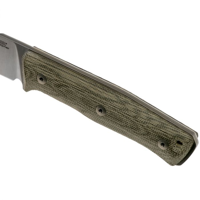 Нож с фиксированным клинком LionSteel B35, сталь Sleipner, рукоять Green canvas micarta