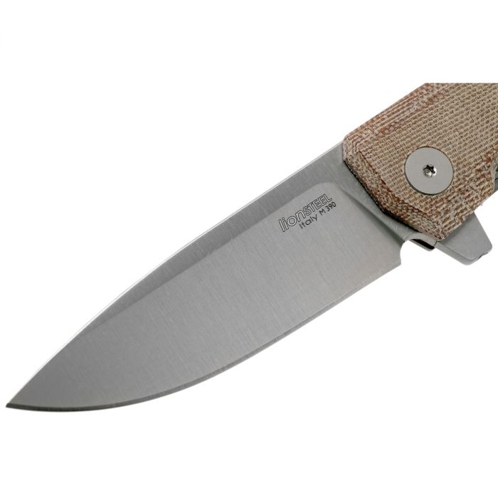 Складной нож LionSteel MT01 CVN, сталь M390, рукоять Natural canvas micarta