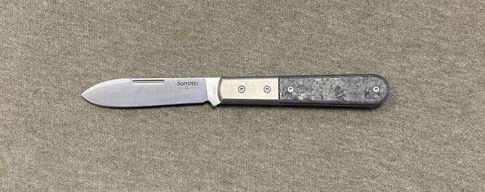 Складной нож LionSteel Barlow Roundhead, сталь M390, рукоять титан/карбон