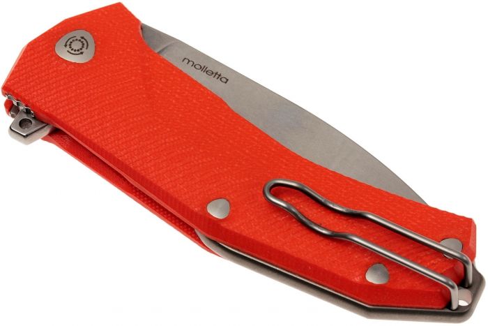 Нож складной LionSteel KUR OR G10 Orange Flipper, сталь Uddeholm Sleipner®, стеклотекстолит, оранжевый