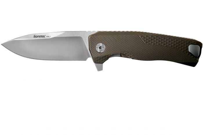 Нож складной LionSteel ROK B, сталь Bhler M390 Satin Finish, рукоять титан, бронзовый цвет