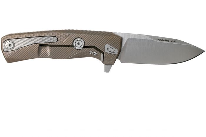 Нож складной LionSteel ROK B, сталь Bhler M390 Satin Finish, рукоять титан, бронзовый цвет