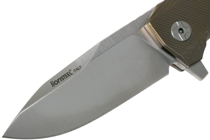 Нож складной LionSteel ROK B, сталь Bhler M390 Satin Finish, рукоять титан, бронзовый цвет