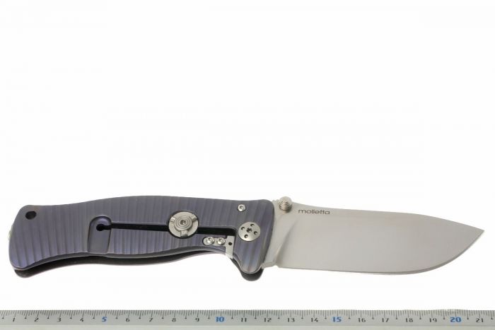 Нож складной LionSteel SR1 V (VIOLET), сталь Sleipner Satin Finish, рукоять титан по технологии SOLID®, фиолетовый