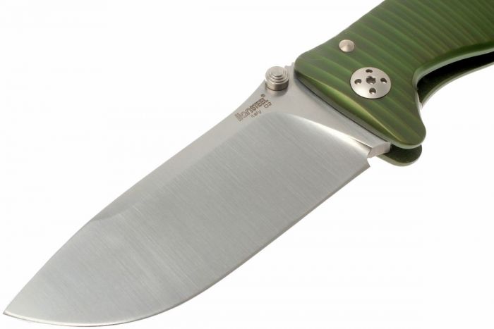 Нож складной LionSteel SR1A GS GREEN, сталь D2 Satin Finish, рукоять алюминий (Solid®), зелёный