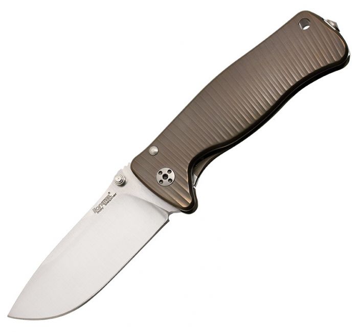 Нож складной LionSteel SR2 B (BRONZE) Mini, сталь Uddeholm Sleipner® Satin, рукоять титан по технологии Solid®, бронзовый