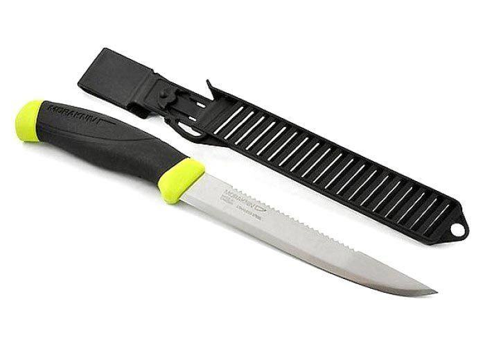 Нож с фиксированным лезвием Morakniv Fishing Comfort Scaler 150, сталь Sandvik 12C27, рукоять резина/пластик