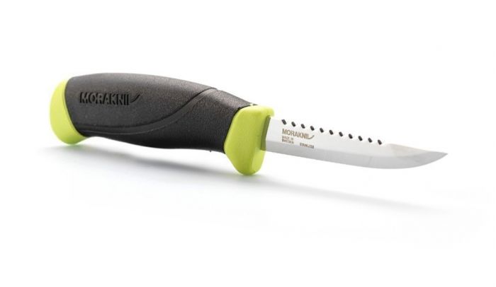 Нож с фиксированным лезвием Morakniv Fishing Comfort Scaler 098, сталь Sandvik 12C27, рукоять резина/пластик