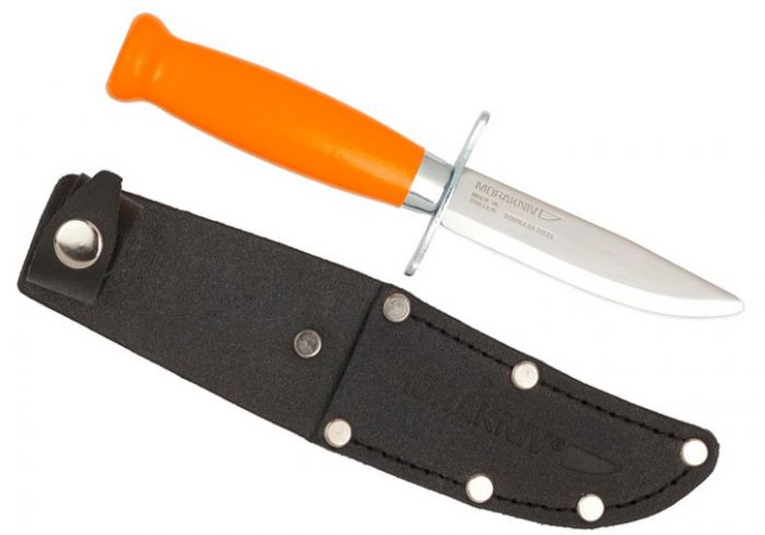 Нож с фиксированным лезвием Morakniv Scout 39 Safe Orange, сталь Sandvik 12C27, рукоять береза, оранжевый