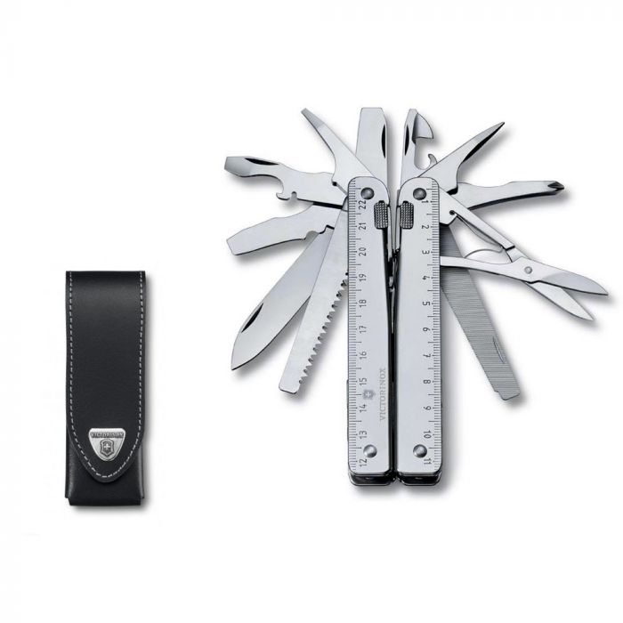 Нож мультитул Victorinox SwissTool, сталь X50CrMoV15, рукоять нержавеющая сталь, серый