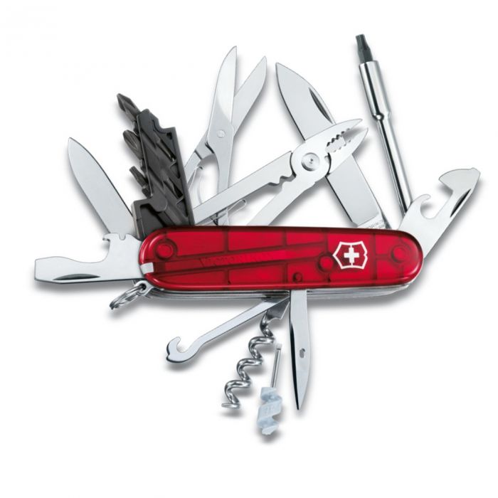 Нож перочинный Victorinox CyberTool, сталь X55CrMo14, рукоять Cellidor®, полупрозрачный красный