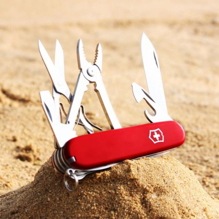 Нож перочинный Victorinox Deluxe Tinker, сталь X55CrMo14, рукоять Cellidor®, красный