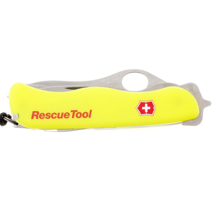 Нож перочинный Victorinox RescueTool One Hand, сталь X50CrMoV15, рукоять нейлон, жёлтый