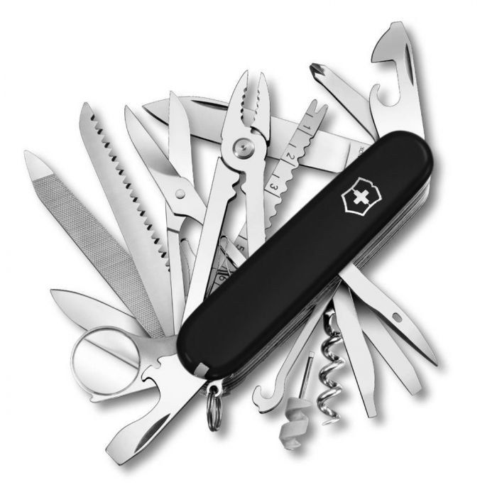 Нож перочинный Victorinox SwissChamp, сталь X55CrMo14, рукоять Cellidor®, черный