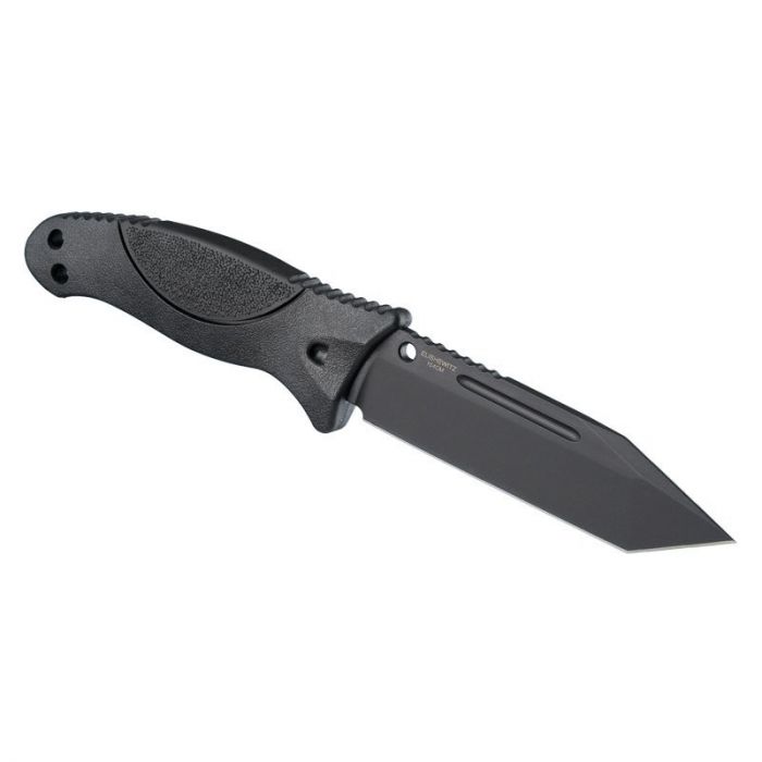 Нож с фиксированным клинком Hogue EX-F02 Black Tanto, сталь A2 Tool Steel, рукоять термопластик GRN, чёрный