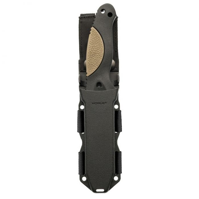 Нож с фиксированным клинком Hogue EX-F02 Clip Point, сталь A2 Tool Steel Stone-Tumbled, рукоять термопластик GRN