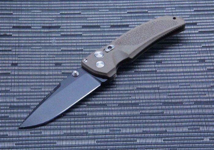 Нож складной Hogue EX-03 Black Drop Point, сталь 154CM, рукоять инженерный пластик, коричневый