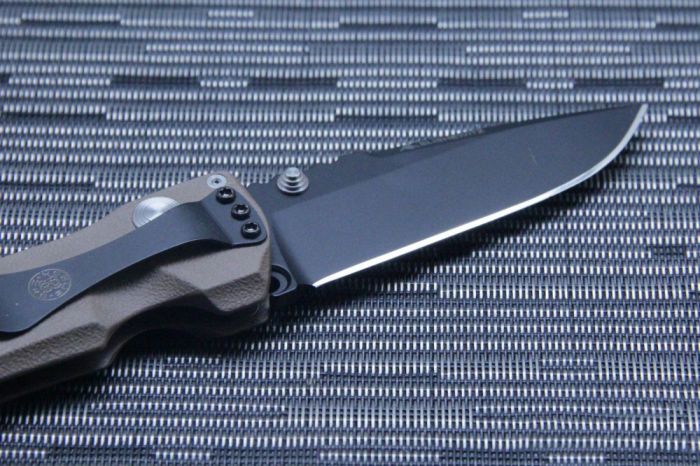 Нож складной Hogue EX-03 Black Drop Point, сталь 154CM, рукоять инженерный пластик, коричневый