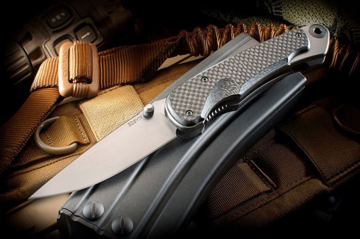 Нож складной Spartan Blades Akribis Meteorite Grey, сталь CPM-S35VN, рукоять титан/карбон