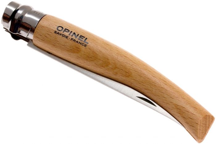 Нож складной филейный Opinel №10 VRI Folding Slim Beechwood, сталь Sandvik 12C27, рукоять бук, 000517