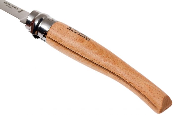 Нож складной филейный Opinel №10 VRI Folding Slim Beechwood, сталь Sandvik 12C27, рукоять бук, 000517