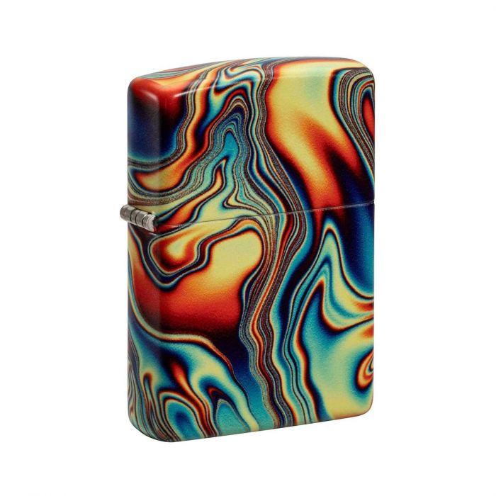 Зажигалка ZIPPO Colorful Swirl с покрытием Glow In The Dark Green, латунь/сталь, разноцветная