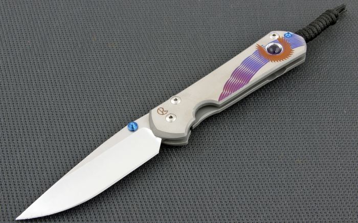 Нож складной Chris Reeve Large Sebenza 21 Unique Graphics Ametyst Cabochon, сталь CPM-S35VN, рукоять титан