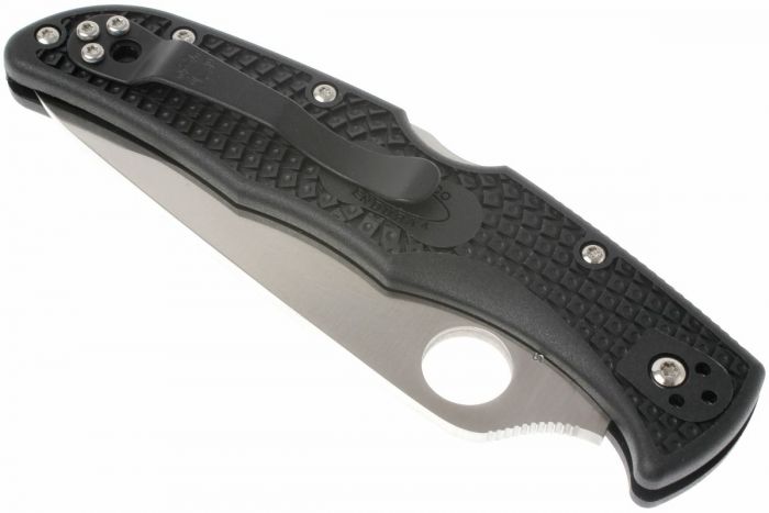 Складной нож Spyderco Endura 4 - 10PSBK, сталь VG-10 Satin Combo, рукоять термопластик FRN, чёрный