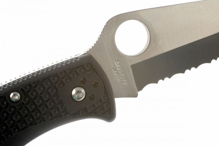 Складной нож Spyderco Endura 4 - 10PSBK, сталь VG-10 Satin Combo, рукоять термопластик FRN, чёрный