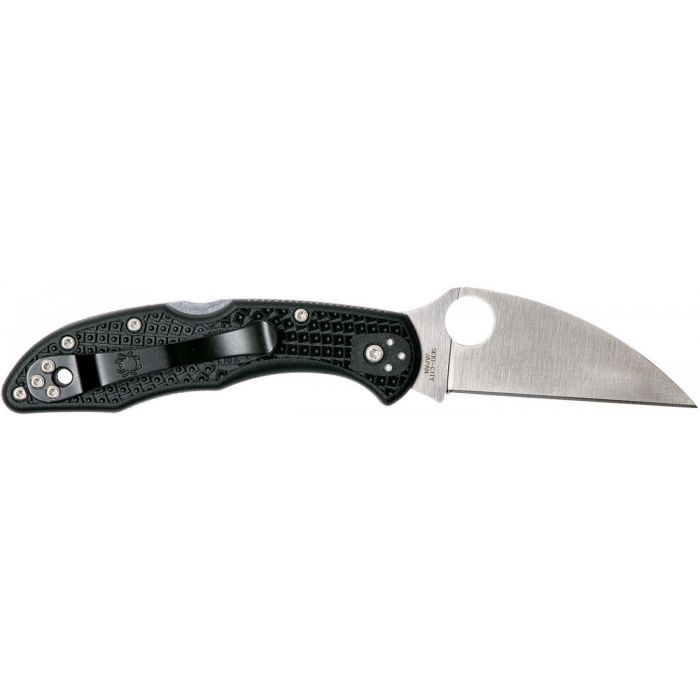 Нож складной Delica 4 Lightweight Spyderco 11FPWCBK, сталь VG-10 Satin Plain Wharncliffe, рукоять термопластик FRN, чёрный