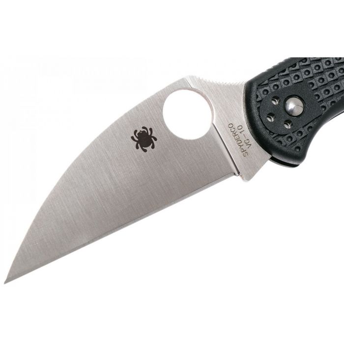 Нож складной Delica 4 Lightweight Spyderco 11FPWCBK, сталь VG-10 Satin Plain Wharncliffe, рукоять термопластик FRN, чёрный