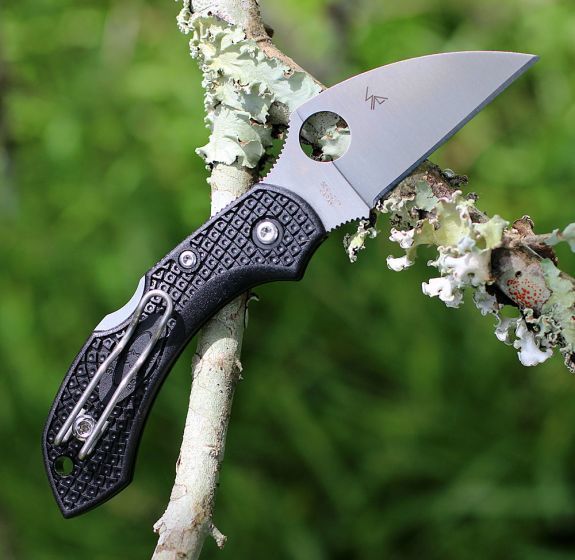 Складной нож Dragonfly 2 Wharncliffe Spyderco C28FPWCBK2, сталь VG-10 Satin Plain, термопластик FRN, чёрный