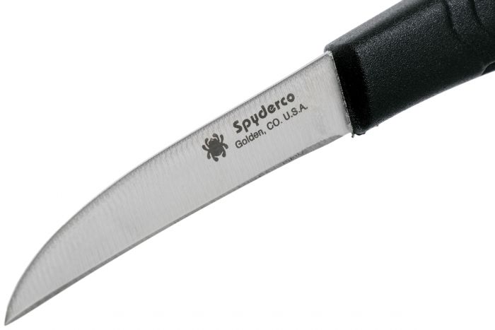 Нож кухонный овощной Spyderco K09PBK Mini Paring, сталь MBS-26 Plain, рукоять полипропилен, чёрный