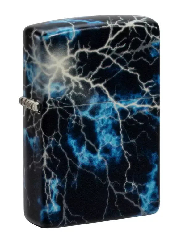 Зажигалка ZIPPO Lightning с покрытием Glow In The Dark Green, латунь/сталь, черная